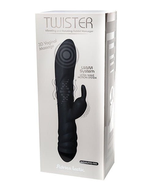 Adrien Lastic Twister Clitoral Sucker & Vibrating Rabbit - Black | Shop Lowest Prices at fonlove.shop