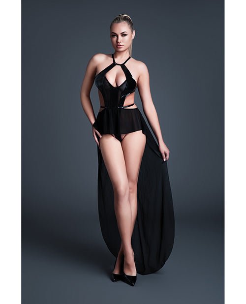 Allure Take Me Latex Look Vinyl and Mesh Teddy w/Attached Skirt - Black LG | Shop Lowest Prices at fonlove.shop