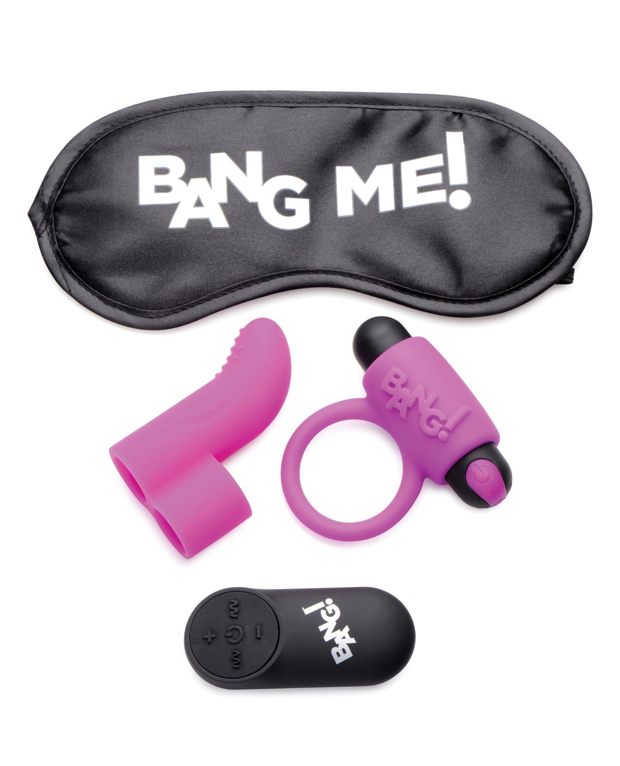Bang! Couple's Kit with RC Bullet, Blindfold, Cock Ring & Finger Vibe - Purple | Shop Lowest Prices at fonlove.shop