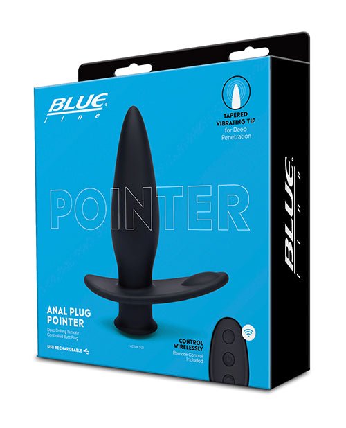 Blue Line Vibrating Anal Plug Pointer w/Remote - Black | Shop Lowest Prices at fonlove.shop