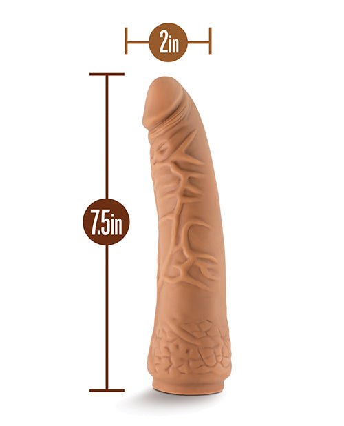 Blush Lock On 7.5" Hexanite Dildo w/Suction Cup Adapter - Mocha | Shop Lowest Prices at fonlove.shop