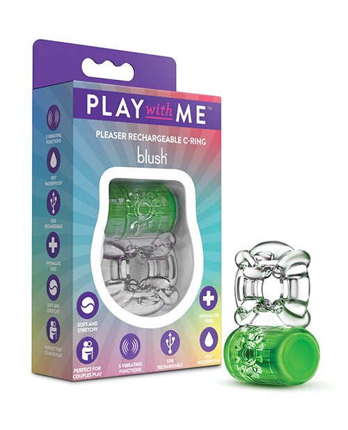 Blush Play With Me - Pleaser Rechargeable C - Ring - Neon Green | Shop Lowest Prices at fonlove.shop
