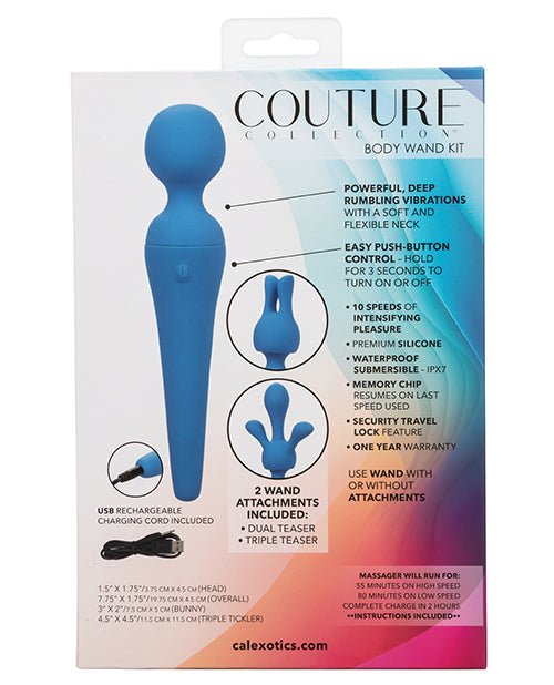 Couture Collection Body Wand Vibrator Kit - Blue | Shop Lowest Prices at fonlove.shop