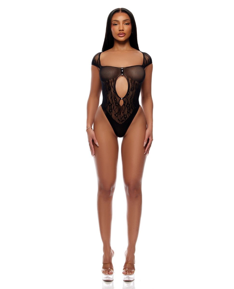 Cross Your Mind Seamless Teddy w/Rhinestone Accents - Black QN | Shop Lowest Prices at fonlove.shop