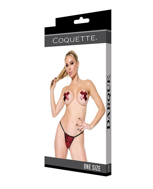 Darque Pasties w/G - String - Red/Black O/S | Shop Lowest Prices at fonlove.shop