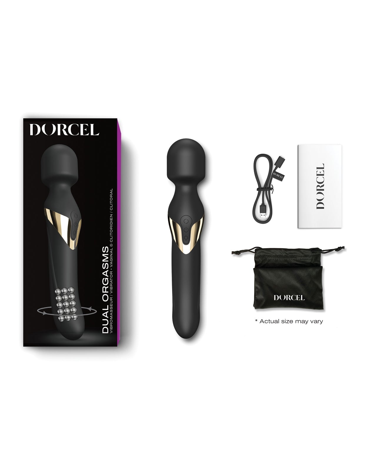 Dorcel Dual Orgasms Wand - Black/Gold | Shop Lowest Prices at fonlove.shop