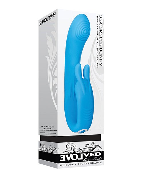 Evolved Sea Breeze Bunny Rechargeable Dual Stim - Blue | Shop Lowest Prices at fonlove.shop
