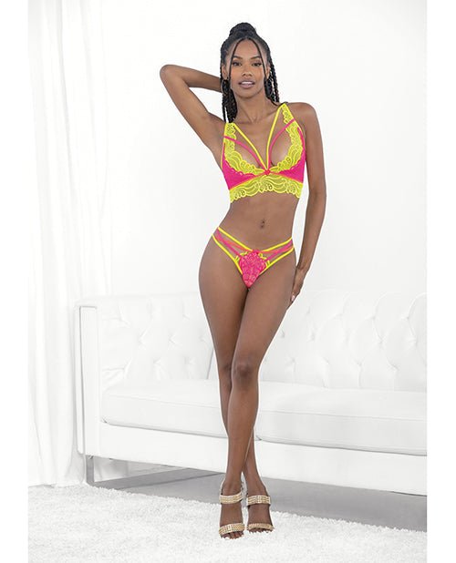 Festival Wear Strappy Lace Top & G - String Neon LG | Shop Lowest Prices at fonlove.shop