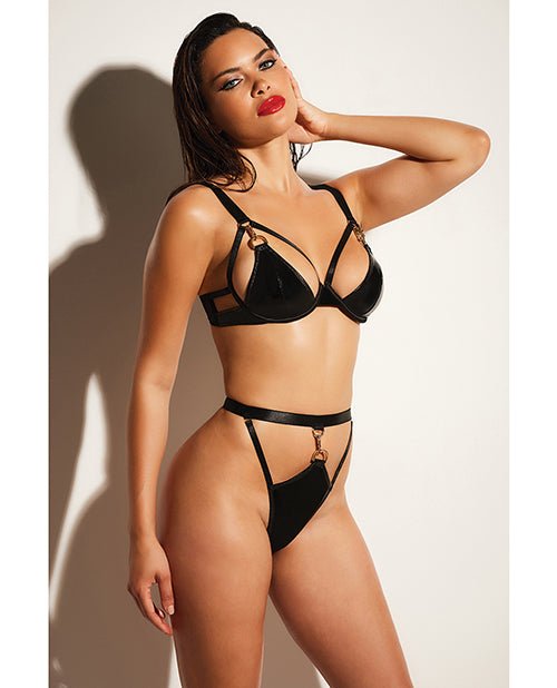 Fetish Excitement Unlined Underwire Vinyl Bra & Panty W/d - ring & Metal Clasp | Shop Lowest Prices at fonlove.shop