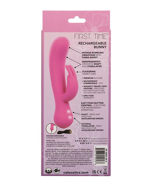 First Time Rechargeable Rabbit Vibrator - Pink | Shop Lowest Prices at fonlove.shop