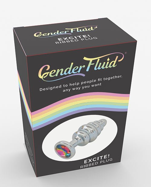 Gender Fluid Excite! Ribbed Plug - Silver | Shop Lowest Prices at fonlove.shop
