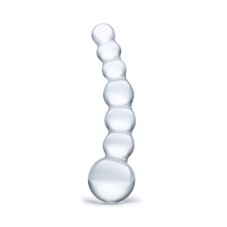 Glas 5" Curved Glass Beaded Dildo | Shop Lowest Prices at fonlove.shop