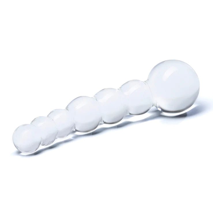 Glas 5" Curved Glass Beaded Dildo | Shop Lowest Prices at fonlove.shop