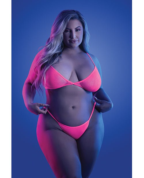 Glow Come Alive Suspender Stockings, Bralette & G - String Multi Color QN | Shop Lowest Prices at fonlove.shop