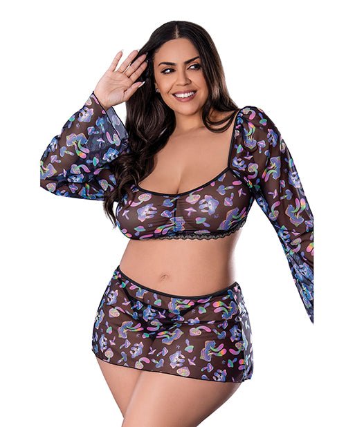 Hazy Dayz Shrooms Crop Top with Skirt & Thong - Queen Size | Shop Lowest Prices at fonlove.shop