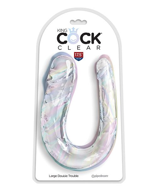 King Cock Clear Large Double Trouble Dildo - Clear | Shop Lowest Prices at fonlove.shop