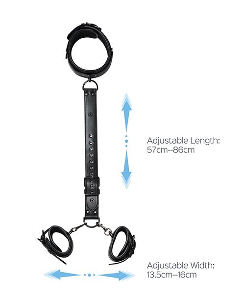 Kinky Play Box Locking Harness Collar to Wrist Restraints - Black | Shop Lowest Prices at fonlove.shop