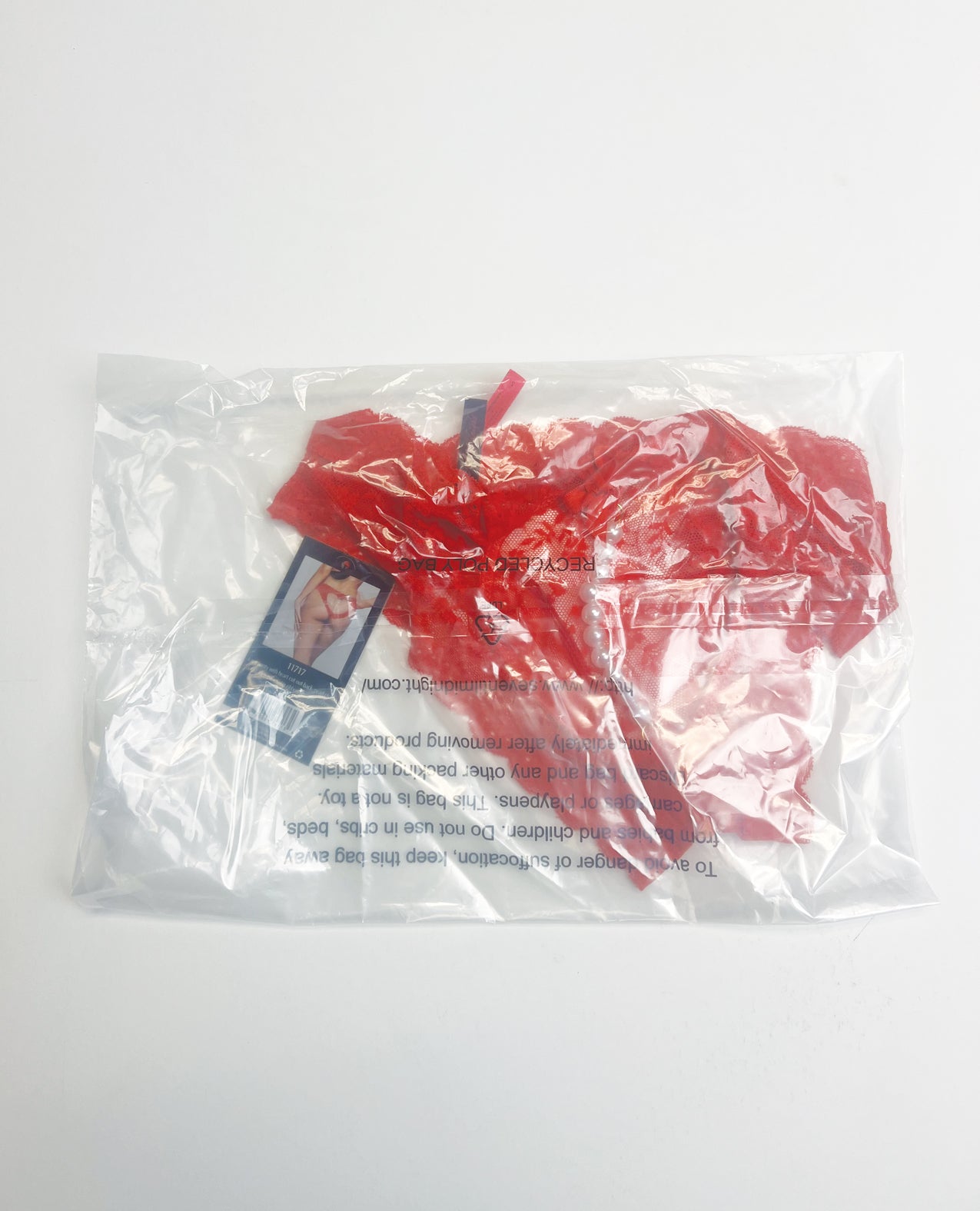 Lace Panty w/Heart Cut Out Back & Pearl Chain Detail - Red 1X/2X | Shop Lowest Prices at fonlove.shop