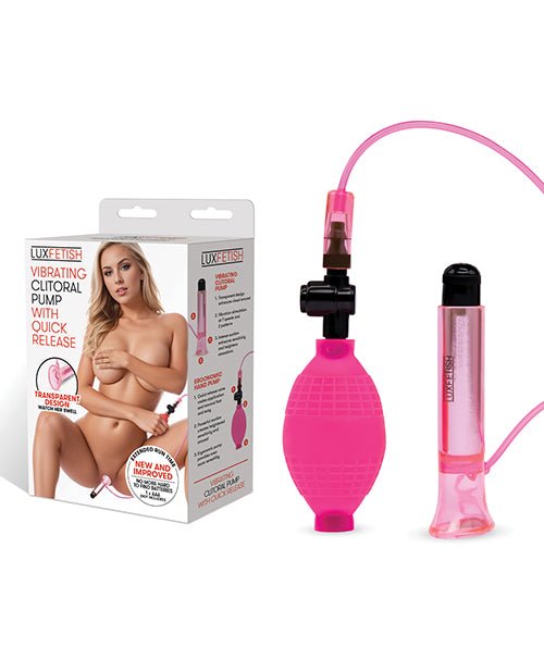Lux Fetish Vibrating Clitoral Pump w/Quick Release - Pink | Shop Lowest Prices at fonlove.shop