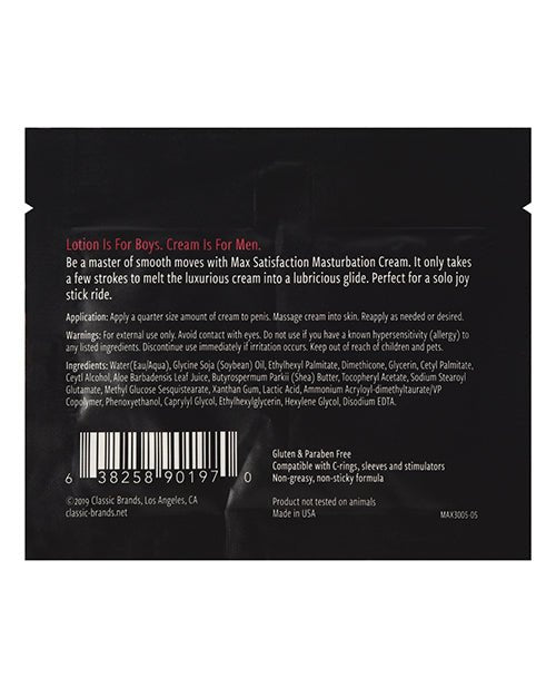Max Satisfaction Masturbation Cream Foil - 6 ml Pack of 24 | Shop Lowest Prices at fonlove.shop