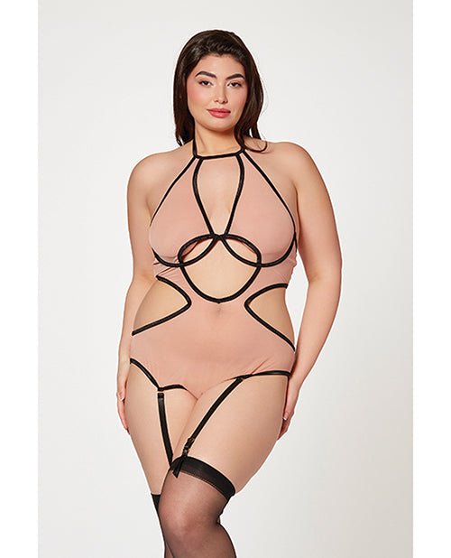 Mesh Cut Out Halter Teddy | Shop Lowest Prices at fonlove.shop