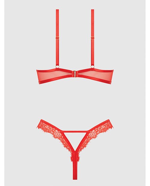 Nadia Lace & Mesh Cutout Teddy - Grenadine Dark Orange XL | Shop Lowest Prices at fonlove.shop