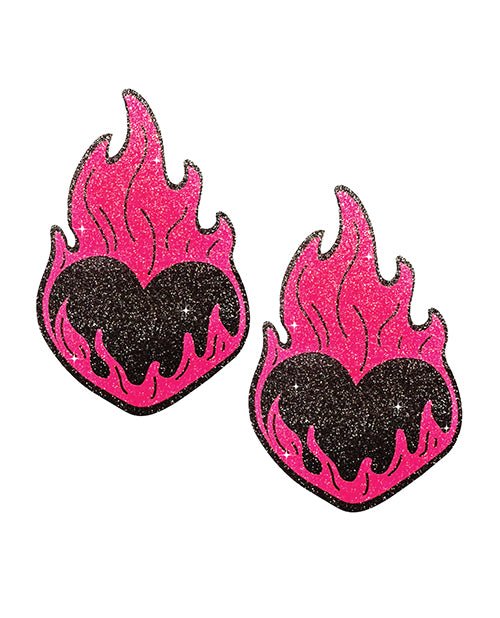 Neva Nude Flaming Heart Glitter Pasties - Black/Red O/S | Shop Lowest Prices at fonlove.shop