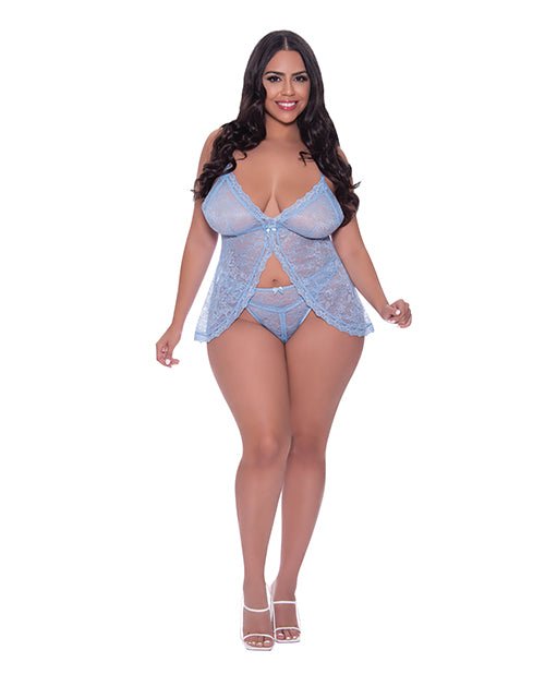 Ooh La Lace Babydoll & Split Crotch Panty Periwinkle QN | Shop Lowest Prices at fonlove.shop