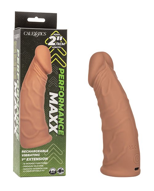 Performance Maxx 7" Vibrating Penis Extension - Brown | Shop Lowest Prices at fonlove.shop