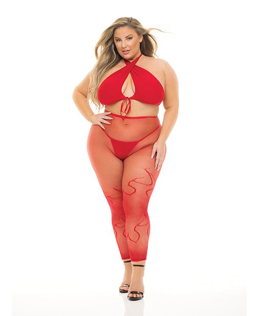 Pink Lipstick Gives You Hell Halter Bra, Pantyhose & G - string | Shop Lowest Prices at fonlove.shop