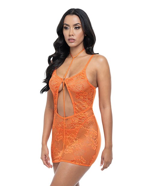 Presley Lace Babydoll w/G - String 2 pc Set - Dragon Fire Orange S/M | Shop Lowest Prices at fonlove.shop