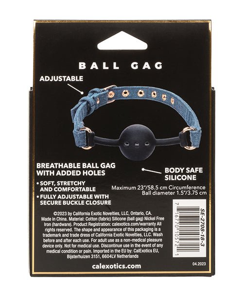 Ride 'Em Premium Denim Collection Ball Gag | Shop Lowest Prices at fonlove.shop