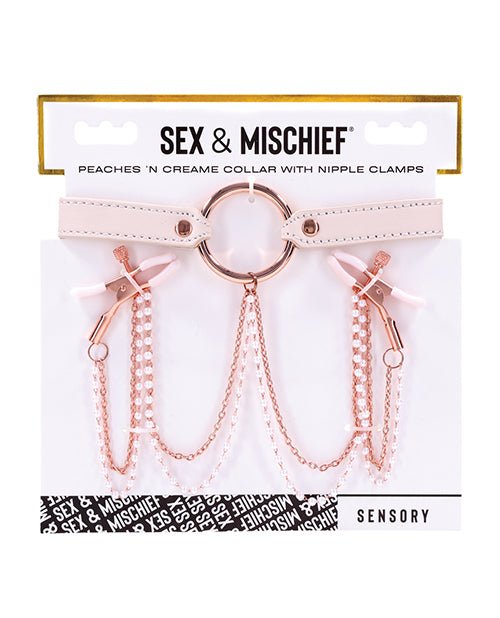 Sex & Mischief Peaches 'n CreaMe Collar with Nipple Clamps | Shop Lowest Prices at fonlove.shop