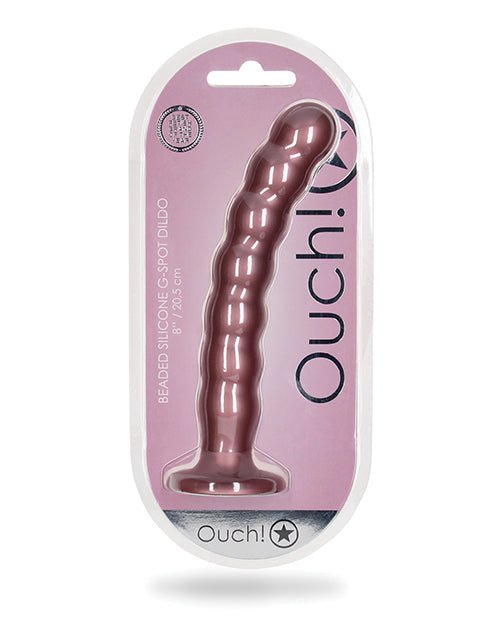 Shots Ouch 8" Beaded G - Spot Dildo - Rose Gold | Shop Lowest Prices at fonlove.shop