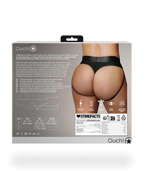 Shots Ouch Vibrating Strap On Thong w/Removable Rear Straps - Black XL/XXL | Shop Lowest Prices at fonlove.shop