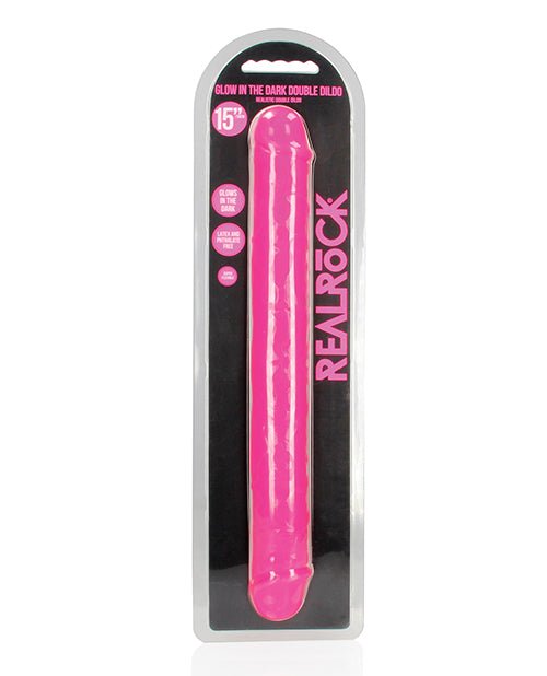 Shots Realrock 15" Double Dong Glow In The Dark | Shop Lowest Prices at fonlove.shop