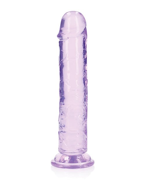 Shots RealRock Crystal Clear 8" Straight Dildo w/Suction Cup - Purple | Shop Lowest Prices at fonlove.shop