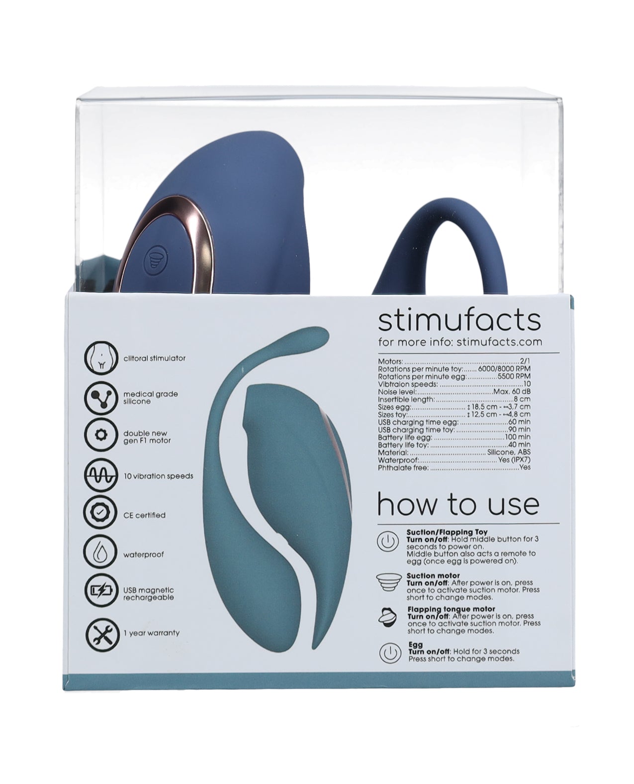 Shots Twitch 2 Vibrator w/Remote Control Vibrating Egg - Blue Grey | Shop Lowest Prices at fonlove.shop