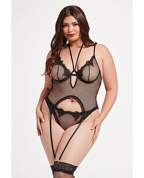 Stretch Mesh and Lace Cami w/Thong 2 pc Set - Black QN | Shop Lowest Prices at fonlove.shop