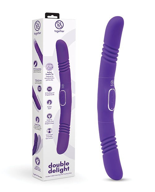 Together Double Delight Double - Ended Vibrating & Thrusting Vibrator - Purple | Shop Lowest Prices at fonlove.shop