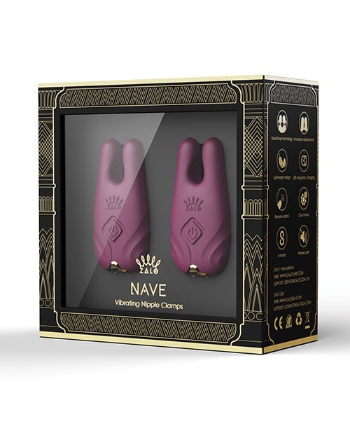 Zalo Nave Vibrating Nipple Clamps - Velvet Purple | Shop Lowest Prices at fonlove.shop