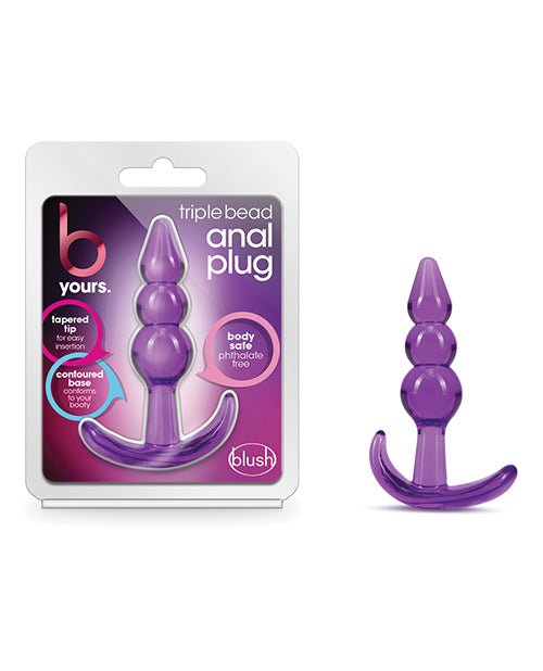 B Yours Triple Bead Anal Plug - Purple | Shop Lowest Prices at fonlove.shop