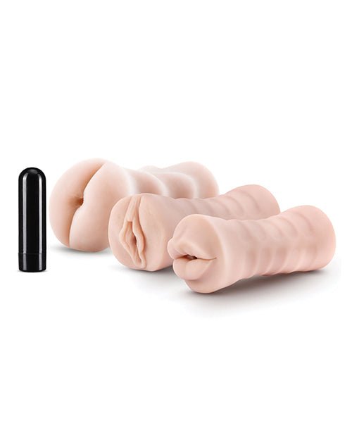 Blush M For Men Self Lubricating Vibrating Stroker Sleeve Kit - Vanilla Pack Of 3 | Shop Lowest Prices at fonlove.shop