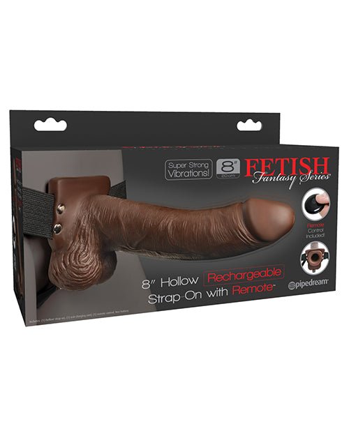 Fetish Fantasy Series 8" Hollow Rechargeable Strap On W/remote - Brown | Shop Lowest Prices at fonlove.shop