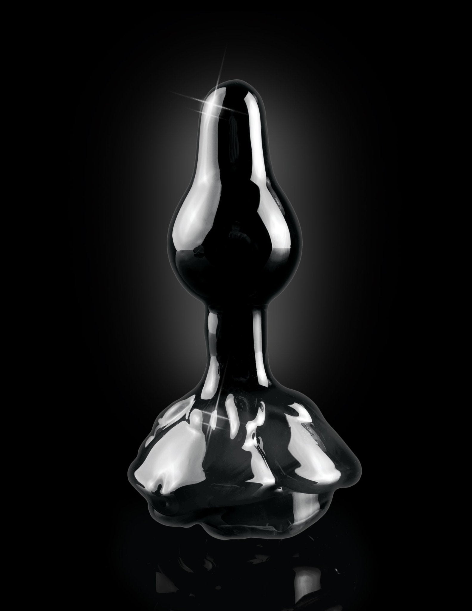 Icicles No. 77 Hand Blown Glass Rose Butt Plug - Black | Shop Lowest Prices at fonlove.shop