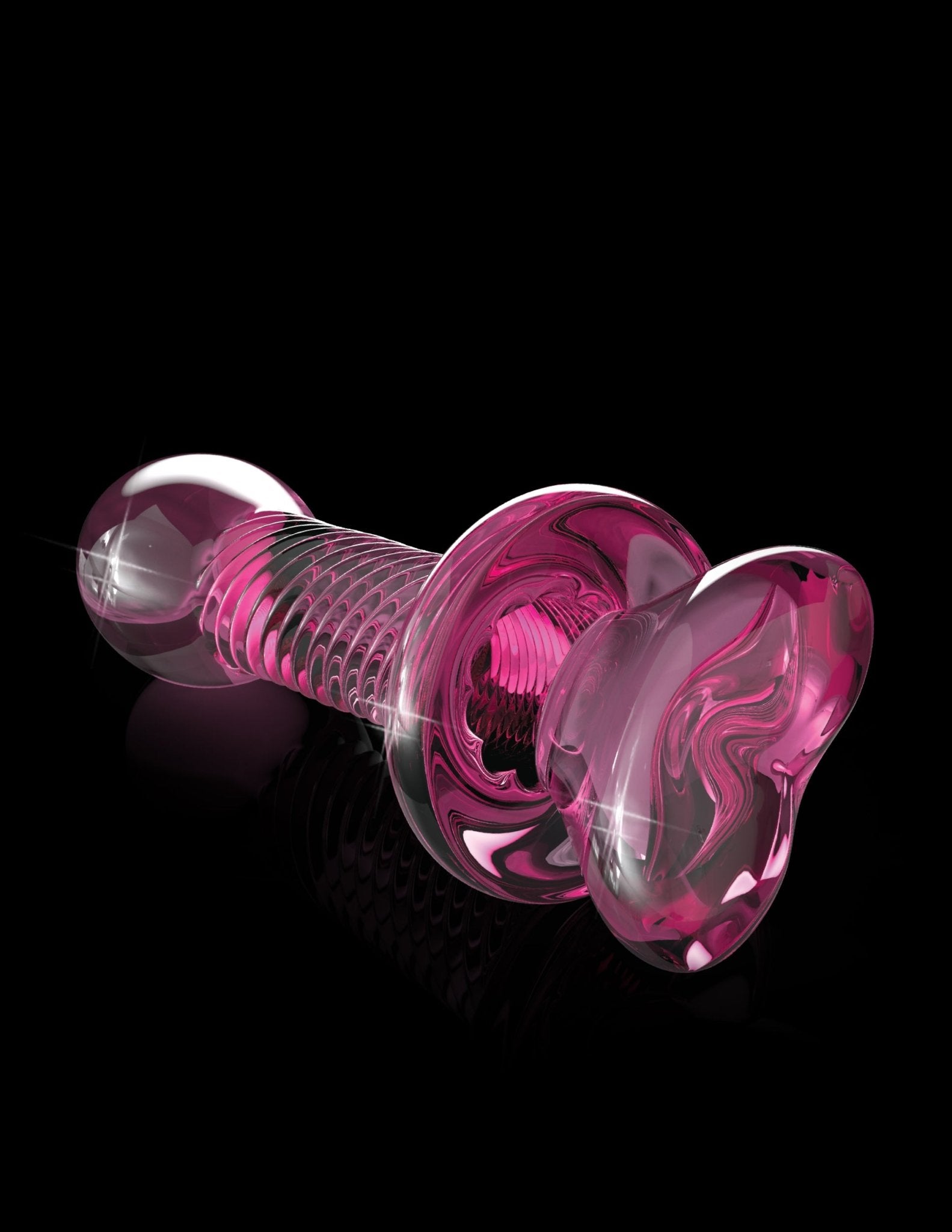 Icicles No. 82 Hand Blown Glass Butt Plug - Ribbed/pink | Shop Lowest Prices at fonlove.shop