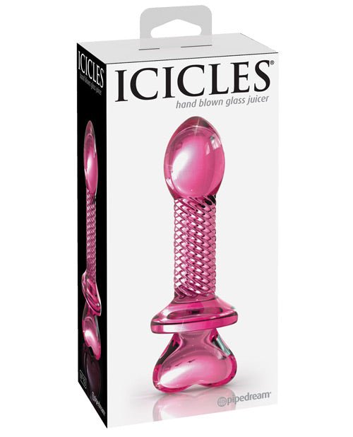 Icicles No. 82 Hand Blown Glass Butt Plug - Ribbed/pink | Shop Lowest Prices at fonlove.shop