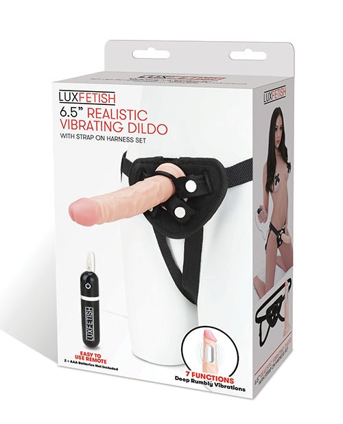 Lux Fetish 6.5" Realistic Vibrating Dildo W/strap On Harness Set | Shop Lowest Prices at fonlove.shop