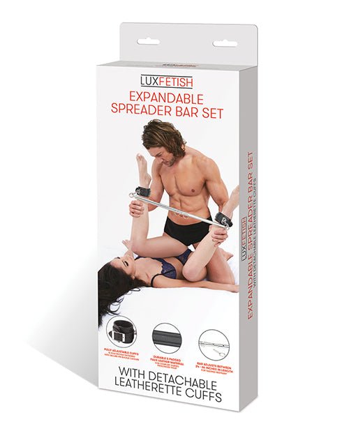 Lux Fetish Expandable Bar Spreader Set W/leatherette Cuffs | Shop Lowest Prices at fonlove.shop