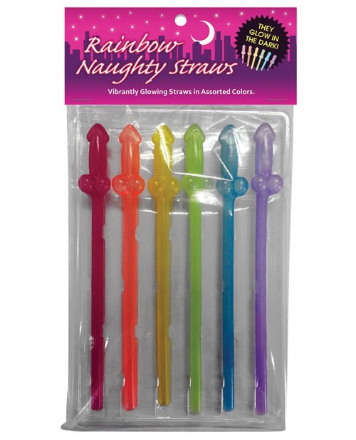 Naughty Glow In The Dark Rainbow Straws - Pack Of 6 | Shop Lowest Prices at fonlove.shop